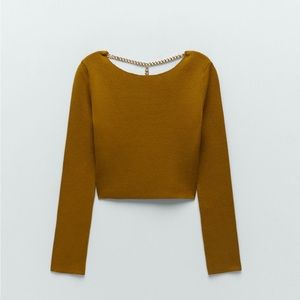 Zara Knit Top w/ Chain Detail